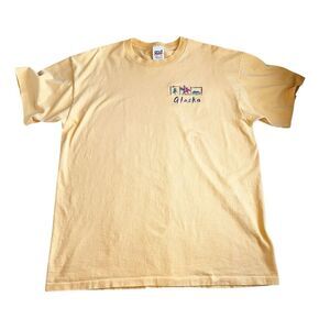 Vintage Anvil Single Stitch Orange Embroidered Alaska T-Shirt USA Made Womens XL